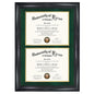 GMFrames Double 8.5x11 Diploma Certificate Frame, Solid Wood & Tempered Glass, Cherry Lacquer Finish & Intricate Rope Detail, Green over Gold Mat - color: Black / Green Gold Mat, size: 14x20 for Double 8.5x11