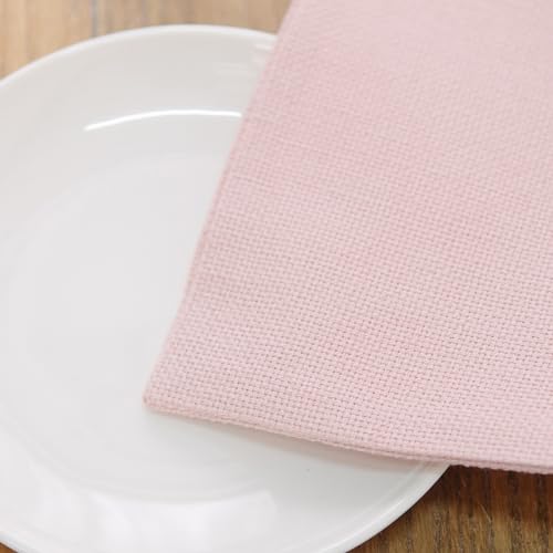 Set of 4 Soft Linen Handmade Placemats Heat Resistant Dining Table Place Mats Kitchen Table Mats 12 x 18 Baby Pink - color: Baby Pink, size: Rectangular Placemats 12" x 18"