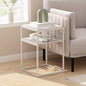 Furinno Moretti Side Table, 2-Tier Stackable Metal Frame End Table with Open Shelf, Night Stand, Bedside Table, Toolless Assembly, for Living Room, Bedroom, Solid White - color: White/White, style: Stackable Metal Frame