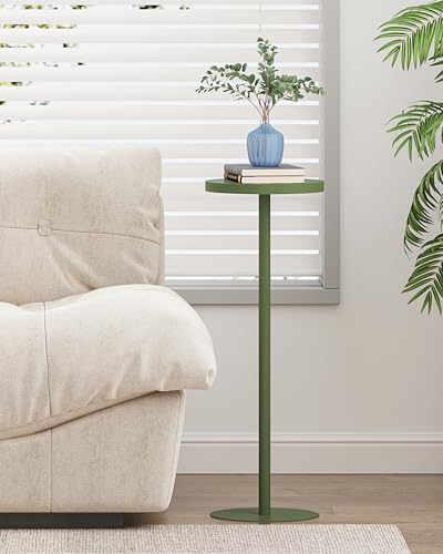 TUTOTAK Tall Round Side Table, Small End Table, Drink Table, Pedestal Table | for Small Space, Beside Table, Living Room and Bedroom, Green TB01BOG065 - color: Green, size: 1 Pack, style: Ordinary