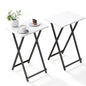 Acovy Foldable TV Trays, Small Folding Table, TV Trays Set of 2, TV Dinner Tray, Side Table for Bed, Couch, Portable Easy to Move, White - color: White-2pcs