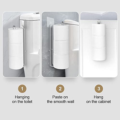 Bathroom Toilet Paper Roll Holder for 3 Roll Tissue, Brushed Nickel,Over The Tank Toilet Paper Holder,Self Adhesive Toilet Paper Holder Storage Wall Mount,Stainless Steel Toliet Paper Holder（1 Pcs） - color: A:hold 3 Rolls Tissue(1pcs)