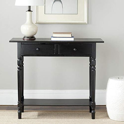 SAFAVIEH Home Collection – Rosemary Dark Cherry Console Table with Drawers & Shelf, Classic Contemporary Storage Console, Turned Leg Design (AMH5705D) - color: Dark Cherry
