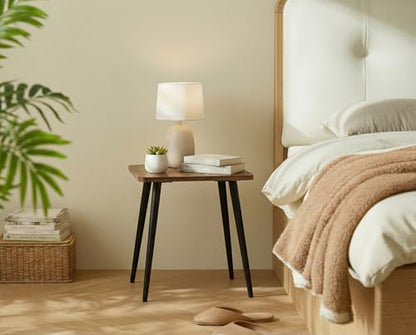 FORAOFUR Side Table, Rectangular Wooden Small End Table, Small Accent Table for Living Room, Bedroom and Balcony, Modern Side Tables for Spaces Home Decor, Easy Assembly | Wooden legs with modern rectangular design, fits living/bedroom, compact, quick ass