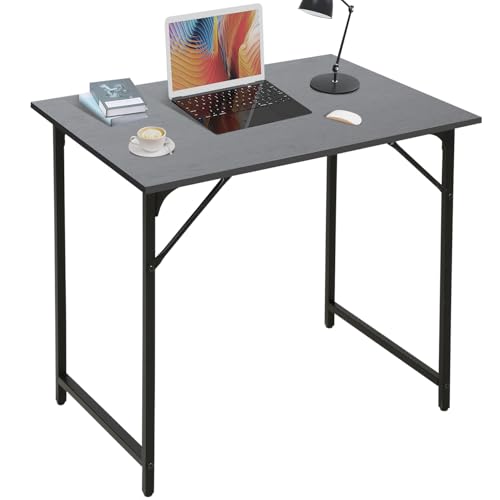 Dkelincs 32 Inch Small Computer Desk Home Office Desk Writing Desk Modern Simple Style Study Work Table with Metal Frame, Easy Assembly, Adjustable Feet, Water-Resistant, Scratchproof Surface, Black - color: Black, size: 32 Inch