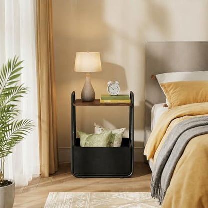 Collection - Side Table,Small End Table for Living Room, Metal Frame Nightstand,Entryway Table, for Bedroom& Bathroom& Outdoor& Office