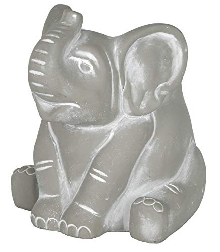 GROWSCAPE Cement Buddies Animal Planter - Cute Desk Decoration - UV Coated Animal Vase w/Removable Drain Plug - Succulent Planter for Indoor/Outdoor Use (Elephant, Natural, Small) - color: Natural, size: Small, style: Elephant