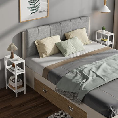 TUTOTAK Small Side Table, Narrow End Table, Skinny Sofa Table, Slim Nightstand, Couch Table, Living Room, Bed Room, White TB01BW077 - color: White, size: 3-Tier（7.9"D x 15.8"W x 26"H）