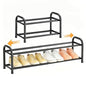 ENJOYBASICS 2 Tier Expandable Shoe Rack for Closet, Free Standing Metal Shoe Shelf Storage Organizer Holder 8 Pairs, Adjustable Width Shoe Rack for Entryway Small Space, Black - size: 2 Tier (4-8 Pairs)