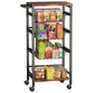 5-Tier Snack Organizer Cart with 3 Height Adjustable Pull-Out Baskets and 2 Storage Shelves, Utility Kitchen Organizer and Storage Cart with Convenient Handle for Fruit Potato Onion Vegetable Snack - style: 5 Tier