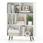 Giantex 7-Cube Bookcase, 3-Tier Modern Bookshelf with 4 Metal Legs, 31.5" Freestanding Open Storage Organizer with 2 Anti-tip Devices, Mid-Century Display Rack for Living Room (31.5" x 9.5" x 42") - size: 31.5" x 9.5" x 42"