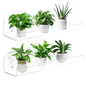 2 Pack Window Plant Shelves, 12 Inch Acrylic Suction Cup Shelves for Succulents, Herb Planters, Micro Greens, Bathroom Organizer, Display Stand & Cosmetics Storage