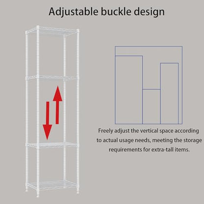 REGILLER 6 Wire Shelving Steel Storage Rack Adjustable Unit Shelves for Laundry Bathroom Kitchen Pantry Closet (16.7L x 11.9W x 64H, White) - color: White