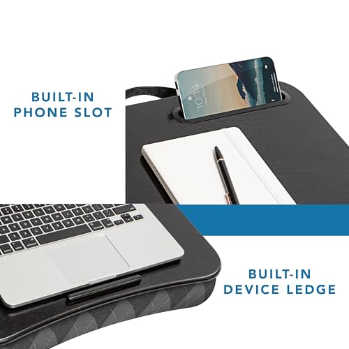 LAPGEAR Designer Lap Desk – Gray Argyle, 2-Pack with Storage Basket - color: Gray Argyle, size: 2-Pack + Basket