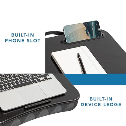 LAPGEAR Designer Lap Desk – Gray Argyle, 2-Pack with Storage Basket - color: Gray Argyle, size: 2-Pack + Basket