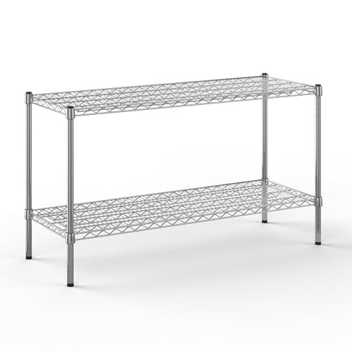 18" Deep x 48" Wide x 27" Height Wire Shelving Kit | 2-Tier | NSF Commercial Storage Rack Unit - size: 18" Deep x 48" Wide
