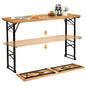 VINGLI 67 Inch Wooden Folding Picnic Table, Picnic Beer Table with Umbrella Hole, Adjustable Heights (29.5" Sitting & 41.5" Standing) – Perfect for Picnics, BBQs, Parties, Bars, and Camping