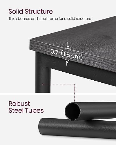 VASAGLE BARNET Collection - Side Table, Small End Table for Living Room, Modern Tall Nightstand, Bedroom, Office, Bathroom, Steel Frame, Misty Gray and Ink Black ULET273B68 - color: Misty Gray + Ink Black