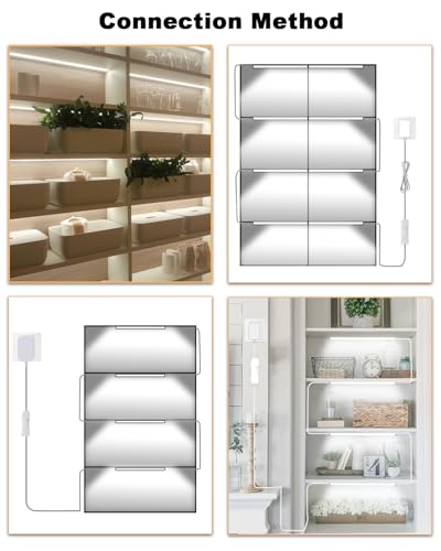 Cefrank 6-Pack 12 Inch Seamlessly Linkable LED Under Cabinet Lighting Strip Light Bars for Cabinet, Kitchen, Shelf, Workbench, Cupboard, 1200 Lumen Cold White 6000K - color: White