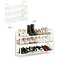 3-Tier Shoe Rack for Closet, 16"-32" Expandable Shoe Rack Adjustable for Entryway Closet Doorway Sturdy Metal, White - color: White 3 Layers and 3 Tubes