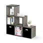 Furinno Pelli 3-2-1 Cubic Storage Cabinet, French Oak Grey/Black - color: French Oak Grey/Black, size: 3-2-1-Cube