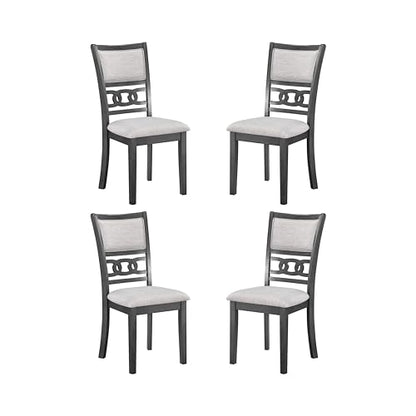 New Classic Furniture Gia Dining Chair (Set of Four), Light Gray Fabric Upholstered Seat & Back Rest, Gray - color: Grey, size: Set of 4, style: Dining Chair