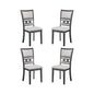 New Classic Furniture Gia Dining Chair (Set of Four), Light Gray Fabric Upholstered Seat & Back Rest, Gray - color: Grey, size: Set of 4, style: Dining Chair