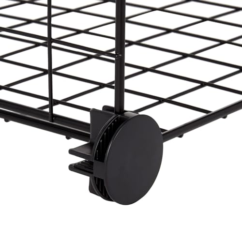 Amazon Basics 4 Cube Wire Grid Storage Organizer, Closet Organizer and Shelves, Stackable, Space-Saving, Easy to Assemble, 14"x14"x14", Black - color: Black