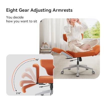 Newtral Freedom-X Criss Cross Chair with Wheels & Amrests- Cross Legged Office Chair with Laptop Tray, Multi-Position Recliner Chair, Adjustable Ergonomic Chair, Relax, Work from Home