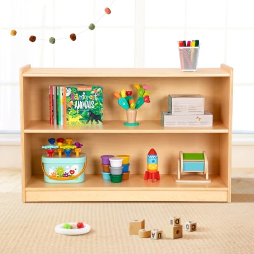 OOOK Montessori Shelf, Toy Organizers and Storage, 2-Tier Toddler Bookshelf Suitable for Classroom, Kindergarten, Kids Room, Playroom and Daycare Center - size: Montessori 2-Tier Toddler Bookshelf