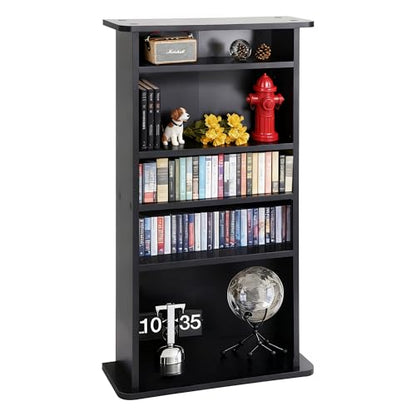 ZENY Multimedia Storage Cabinet DVD Rack Book Shelf Organizer Stand Audio Media Tower, 36" X 19" X 7" Black