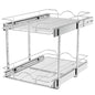 OCG 2 Tier Pull Out Cabinet Organizer (15.5" W x 21" D), Pull Out Drawers for Kitchen Cabinets, Pull Out Shelves for Base Cabinet Organization in Kitchen Bathroom Pantry, Chrome Finish - size: 15.5"W x 21"D, 2 Tier