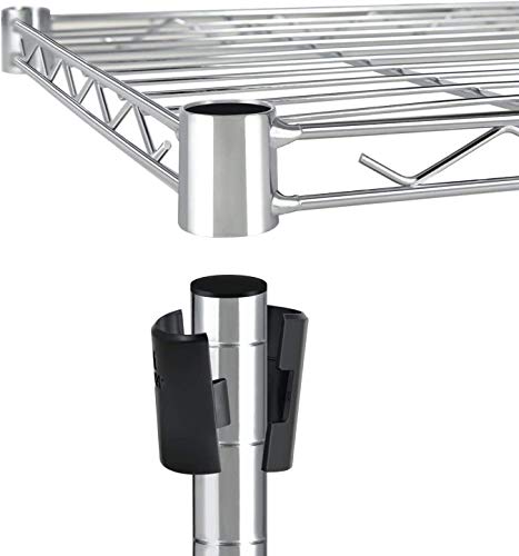 HealSmart Heavy Duty 5-Shelf Storage Shelves, 1750Lb Loading Capacity, 35.43" W x 17.72" D x 70.87" H Adjustable Shelving Unit with Wheels, Chrome - color: Chrome, size: 35" W x 18" D x 75" H 5-Tier