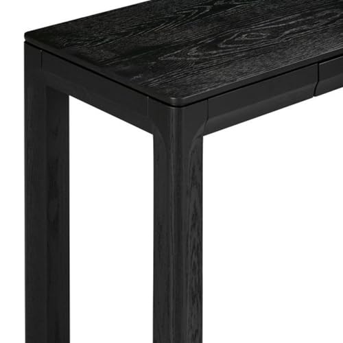 NTC Flow 47-Inch Console Table, Modern Solid Wood Entryway Table with Hidden Drawer, Waterproof & Heat Resistant, Narrow Table for Hallway, Living Room & Foyer, Burnt Black - color: Burnt Black, size: 47 Inch, style: Console