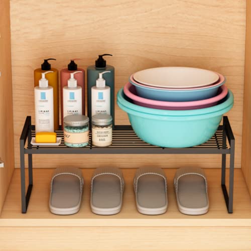 Cabinet Shelf, 20" Kitchen Counter Shelf, Metal Wire Stackable Cupboard Spice Rack, Space Saving Countertop Orgainzer and Storage Rack Shelves for Kitchen Pantry Bathroom - size: Large (20 inch)