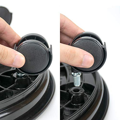 Fasmov 3 Pcs Plant Pallet Caddy Plant Stand Round Flower Pot Mover, Plant Pot Pallet Dolly Caster with Universal Wheels (Black) - color: Black