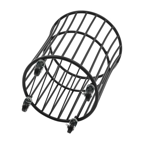 Wire Metal Rolling Laundry Basket On Wheel,Wire Laundry Basket Storage Cart | for Bathroom Bedroom Dirty Clothes Storage, 11.8in Base Diameter, 14.2(D)×15.7in(H) - size: D