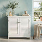 Bathroom Sink Cabinet with 2 Doors Under Sink Storage Cabinet Wooden Freestanding U Shape Fit for Pedestal with Enclosed Storage and Elevated Legs for Bathroom (White)