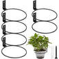 WADORN 6Pcs Flower Pot Holder, 6 inch Wall Flower Pot Holder Ring Plant Hanger with Screws Black Heavy Duty Iron Plant Holder Ring for Home Garden Fence Balcony Indoor Outdoor Pots
