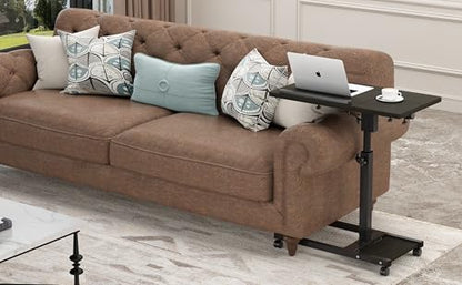TigerDad Mobile Adjustable Height Laptop Stand PC Computer Portable Notebook Swivel Laptop Desk Rolling Table Desk Cart Tiltable with Wheels Casters& Mouse Pad Table (Dekuwood) - color: Dekuwood