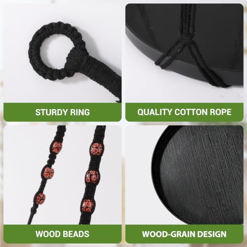 GREANER Black Macrame Plant Hanger, 2 Packs Hanging Baskets with Handmade Cotton, Plant Window Hanger for Indoor and Outdoor Use - color: Black