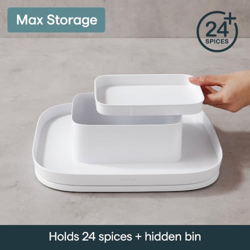 YouCopia MagicTrack Spice Turntable, 2-Tier Rectangle Lazy Susan Organizer - size: Spice Turntable