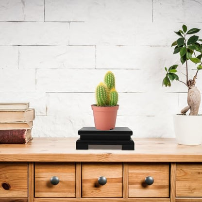 Operitacx Solid Wood Display Base 5.90 Inch Square Vase Stand Pedestal for Home Decor Plant Buddha Figurine Teapot Holder Indoor Decorative Display