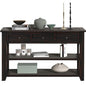 LKTART 48.8" Solid Wood Console Table for Entryway;Sofa Table with Storage | Distressed Black Real Wood Farmhouse Console Table with Drawers;Entry Way Table for Living Room,Foyer,Hallway;Easy Assembled - color: Black Espresso