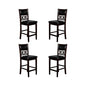New Classic Furniture Gia Counter Dining Chair (Set of Four), Black PU Upholstered Seat & Back Rest, Ebony - color: Ebony, size: Set of 4, style: Counter Chair
