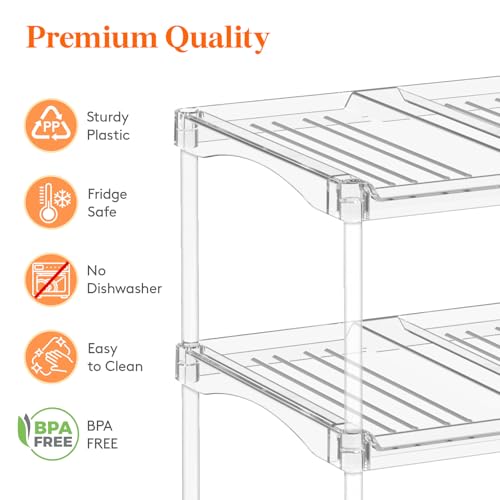 Lifewit Stackable Bottle Storage Organizer, Clear Freestanding Wine Holder for Cabinet, Large Slot Water Bottle Tumbler Cup Organizer for Pantry, Plastic Wine Rack for Fridge Cellar, 3Tier Hold 12 - size: 3 Tier-12 Bottle