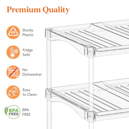 Lifewit Stackable Bottle Storage Organizer, Clear Freestanding Wine Holder for Cabinet, Large Slot Water Bottle Tumbler Cup Organizer for Pantry, Plastic Wine Rack for Fridge Cellar, 3Tier Hold 12 - size: 3 Tier-12 Bottle