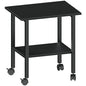 2 Tier Printer Stand with Storage, Under Desk Printer Table, Space-Saving Printer Table with Locking Wheels, Rolling Printer Cart for Home Office, Black