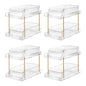 LAREKUN4pack 2-Tier Organizer & Storage Unit Stackable Bathroom Cabinet Organizer Pull-Out Kitchen Pantry Organizer & Storage System Suitable for Countertops, Pantries, Kitchens, Bathrooms - style: 4pack