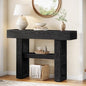 Tribesigns 41.34-Inch Farmhouse Console Table, 2-Tier Narrow Sofa Table Behind The Couch, Entryway Furniture with Storage Shelves for Hallway Foyer Living Room, Black - color: Black